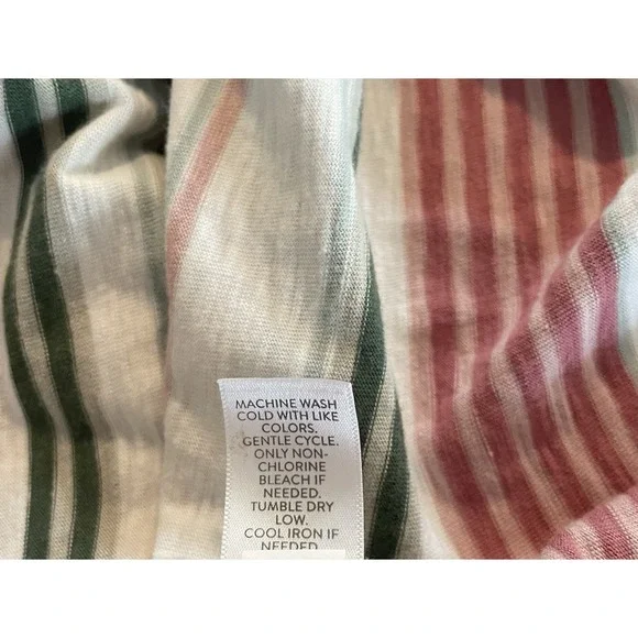 J Jill Women's Tank Dress Green Pink Striped Casual Preppy Lightweight Medium - Picture 12 of 12